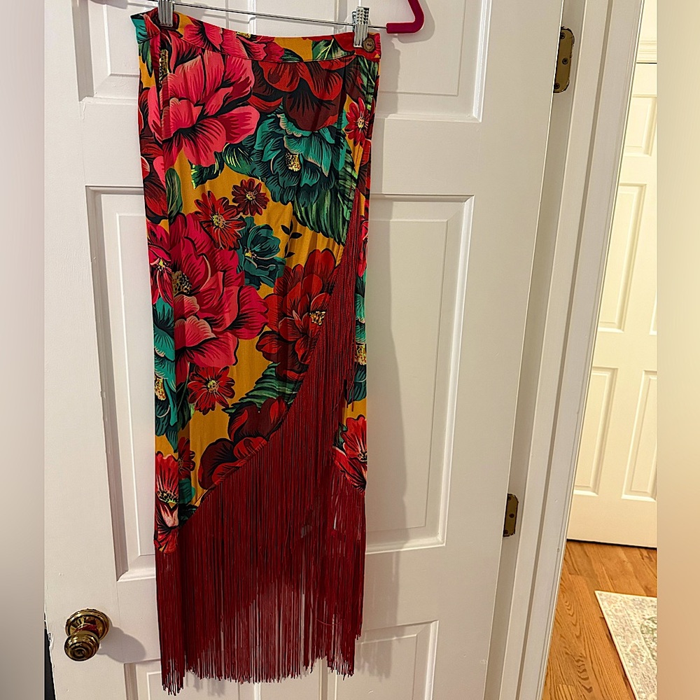 FARM Rio Asymmetrical Skirt - Red, Yellow, Green